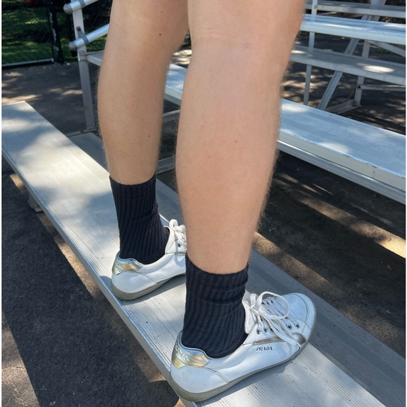 PRADA MEN SILVER FOIL METALLIC SHOES LEATHER SNEAKER SPORT 11 RUNNER WHITE ITALY - Picture 6 of 16